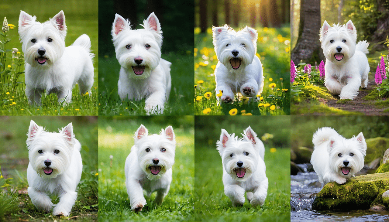 découvrez 10 photos adorables de west highland terriers en pleine promenade dans la nature, capturant leur charme et leur énergie.