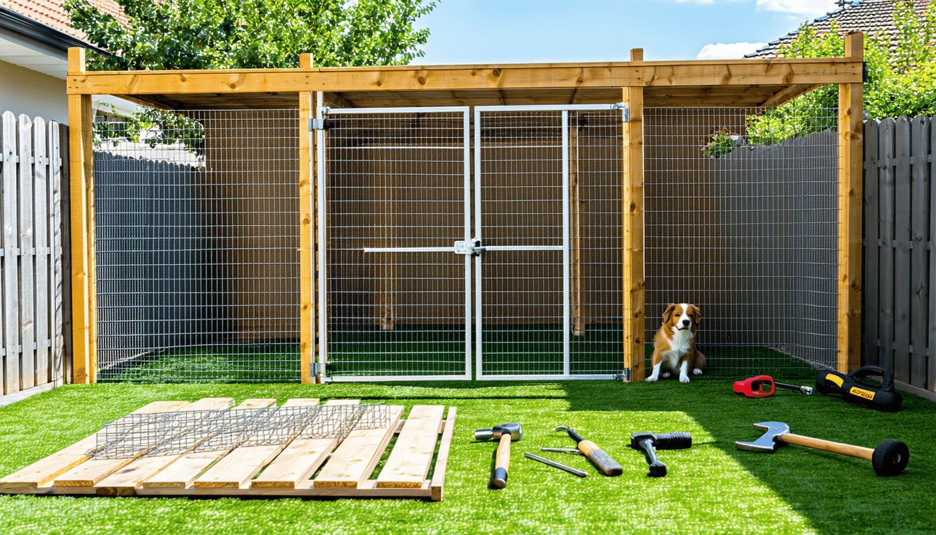 apprenez à fabriquer un enclos extérieur pour chien, robuste et sécurisé, avec notre guide complet et facile à suivre pour un espace sûr et confortable pour votre animal.