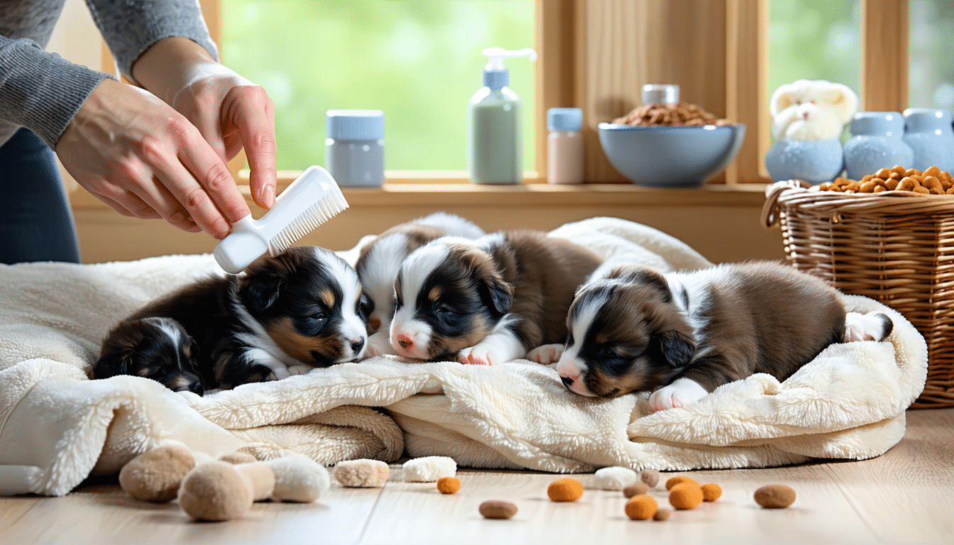 découvrez les soins essentiels pour assurer la santé et le bien-être des chiots de l'élevage des brumes d'aurore, de la naissance jusqu'à leur adoption.